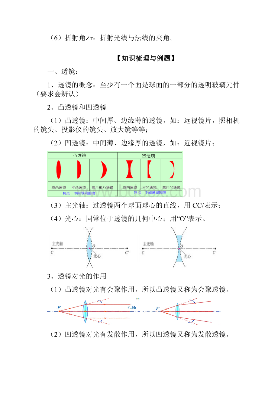 初中物理八年级上册第五章透镜及其应用知识点复习教案.docx_第3页