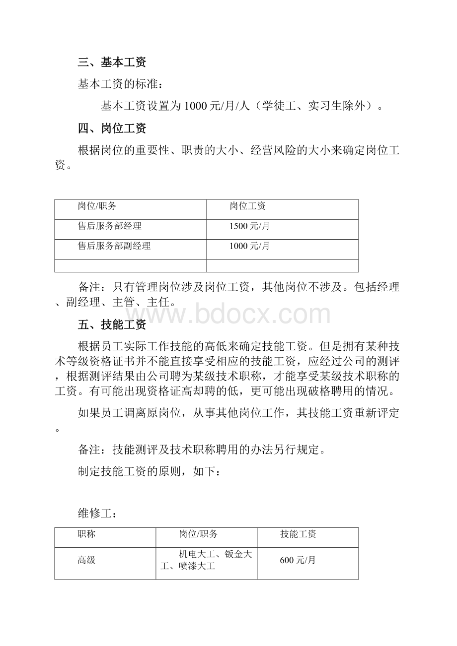 汽车4S店或快修快保行业工资奖金提成及绩效考核管理方案doc.docx_第2页