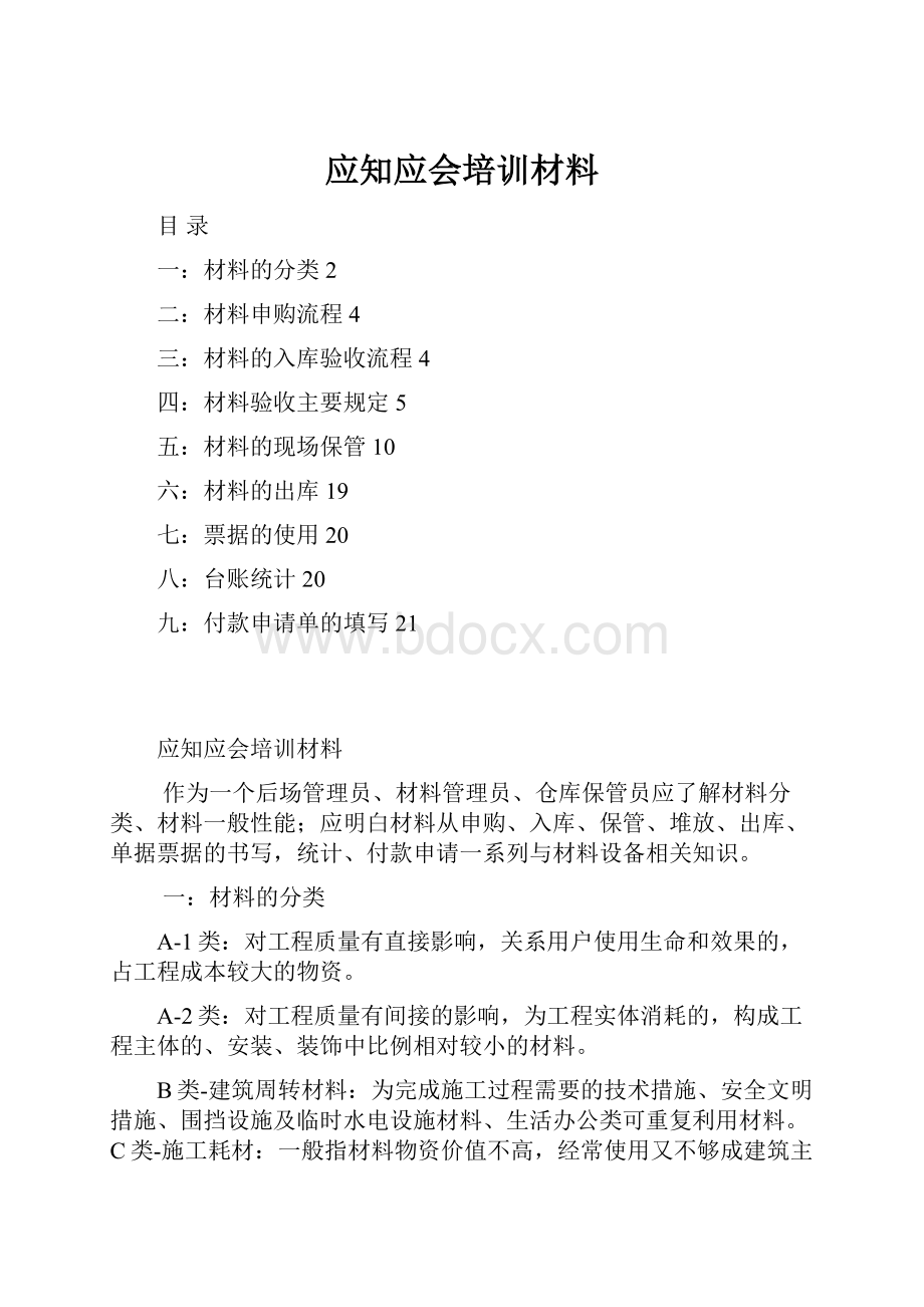 应知应会培训材料.docx