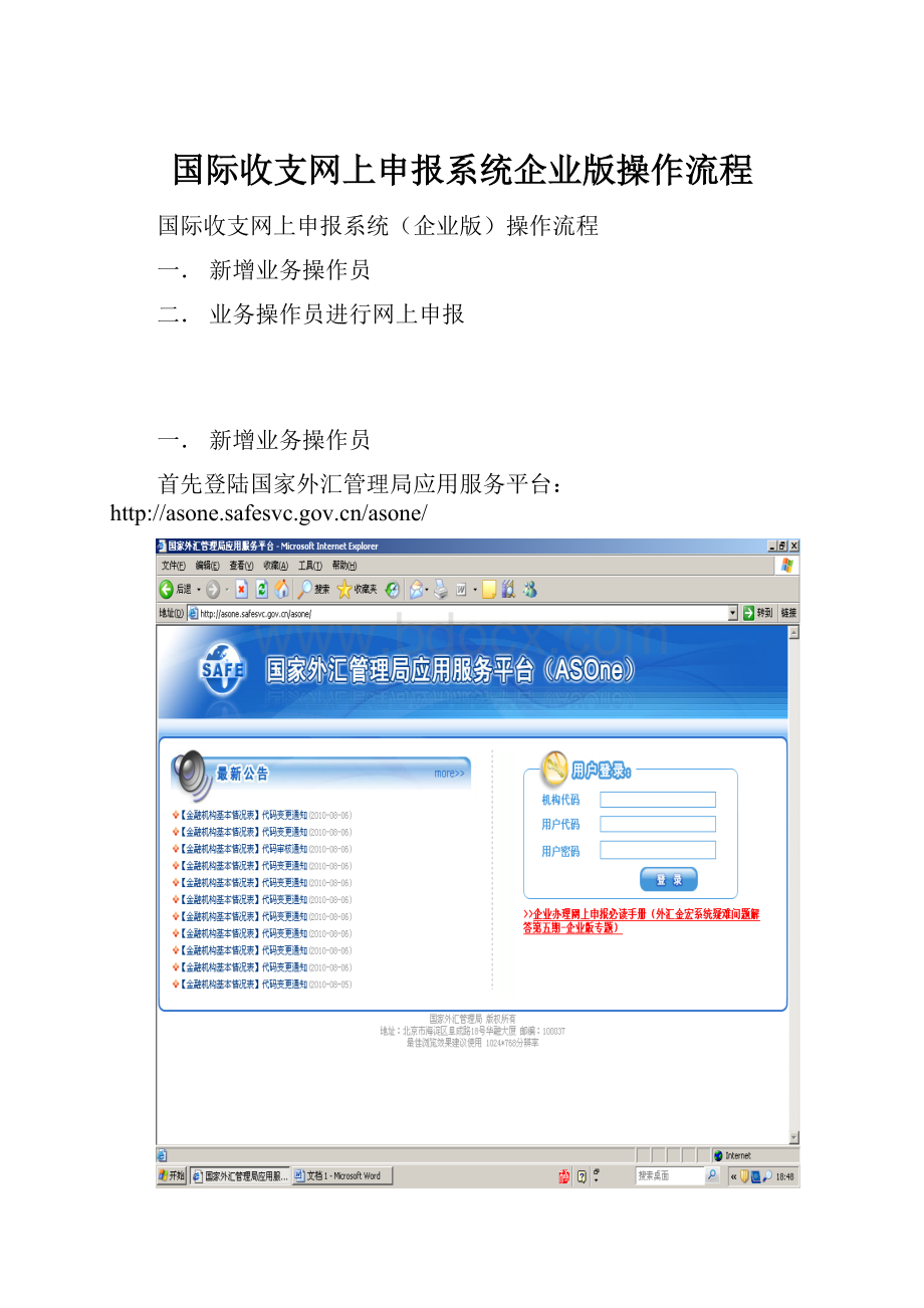 国际收支网上申报系统企业版操作流程.docx