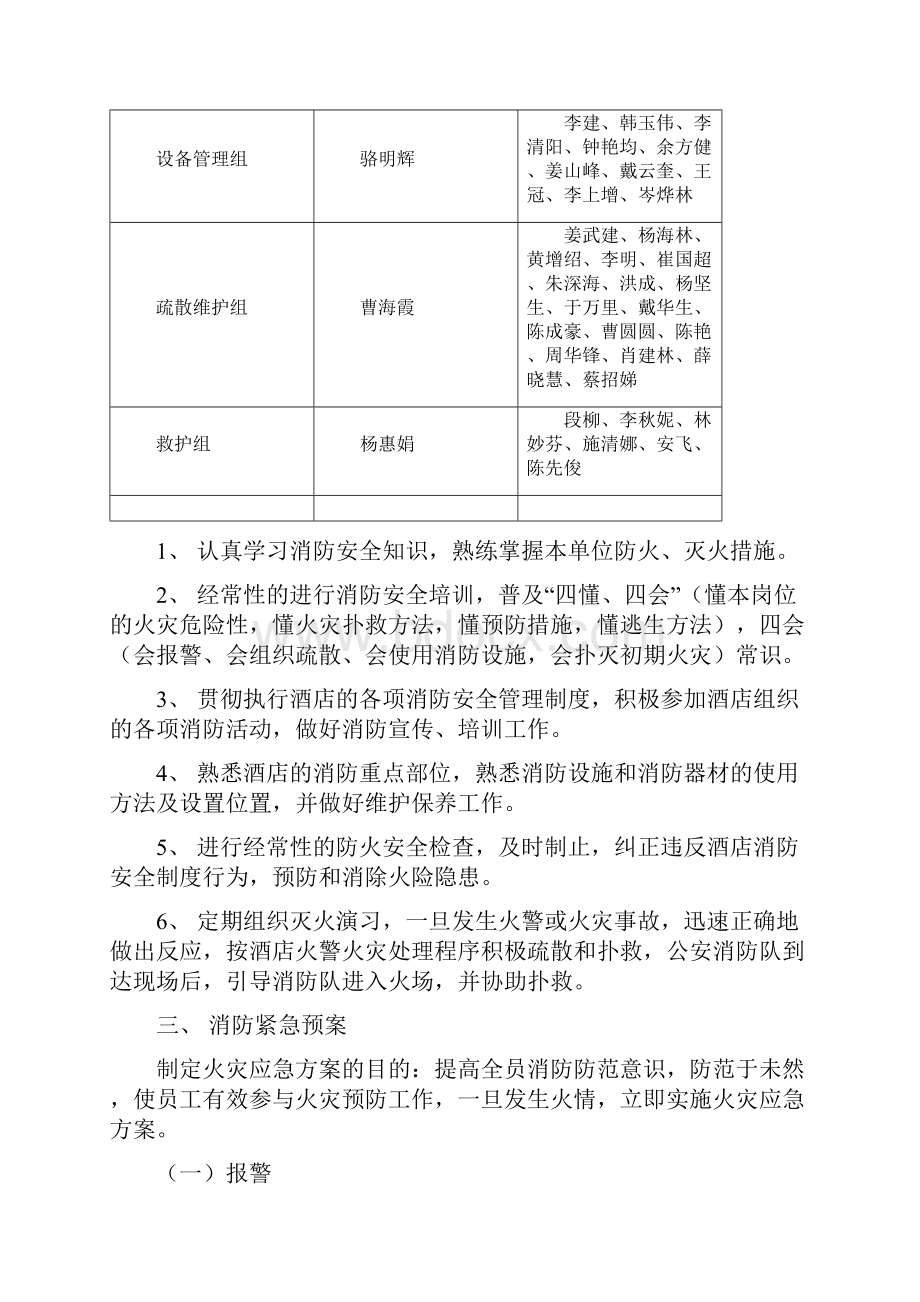 金皇大酒店消防管理组织和紧急预案.docx_第2页