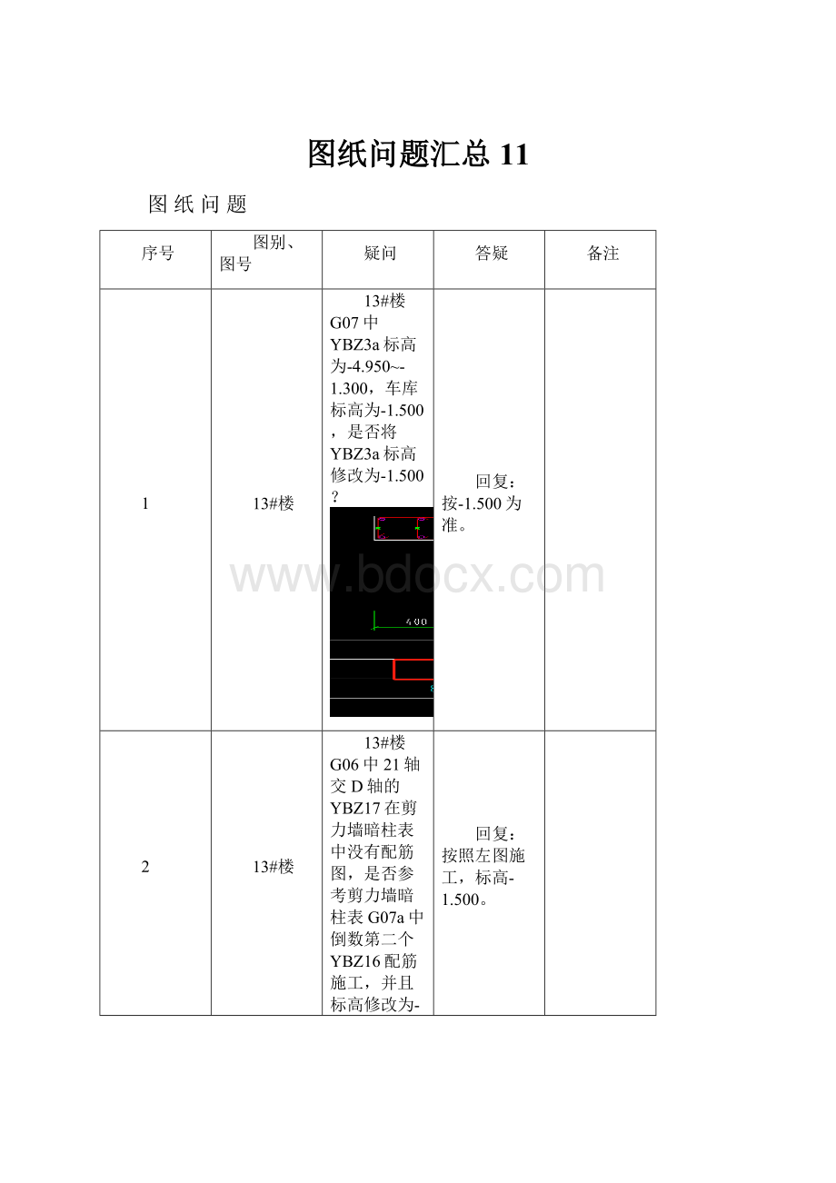 图纸问题汇总11.docx