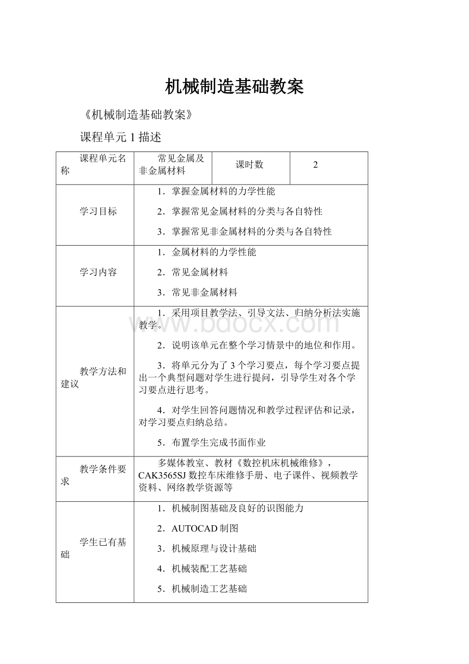 机械制造基础教案.docx