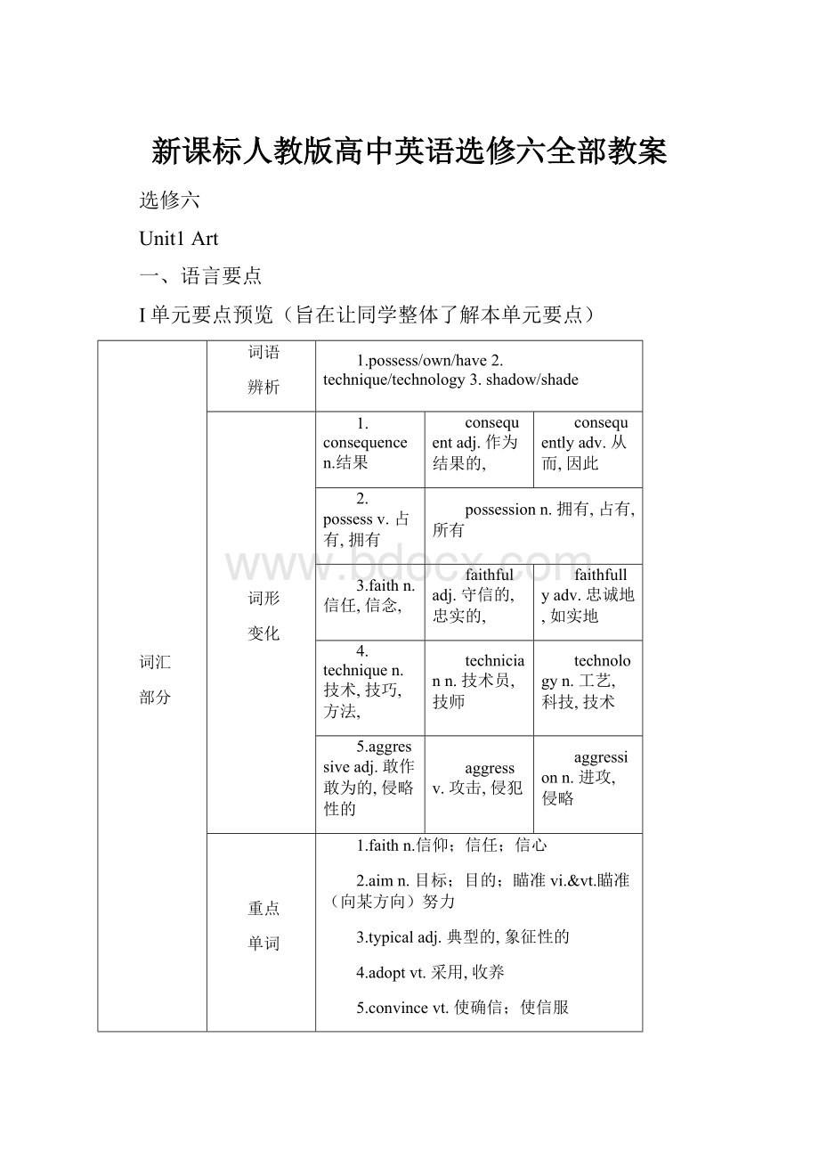 新课标人教版高中英语选修六全部教案.docx_第1页