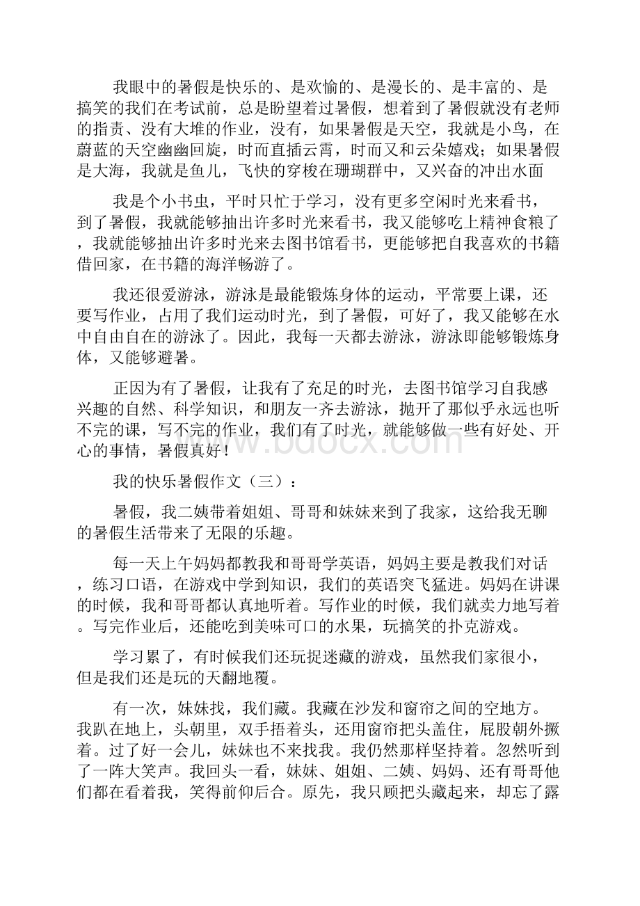 初高中作文我的快乐暑假.docx_第2页