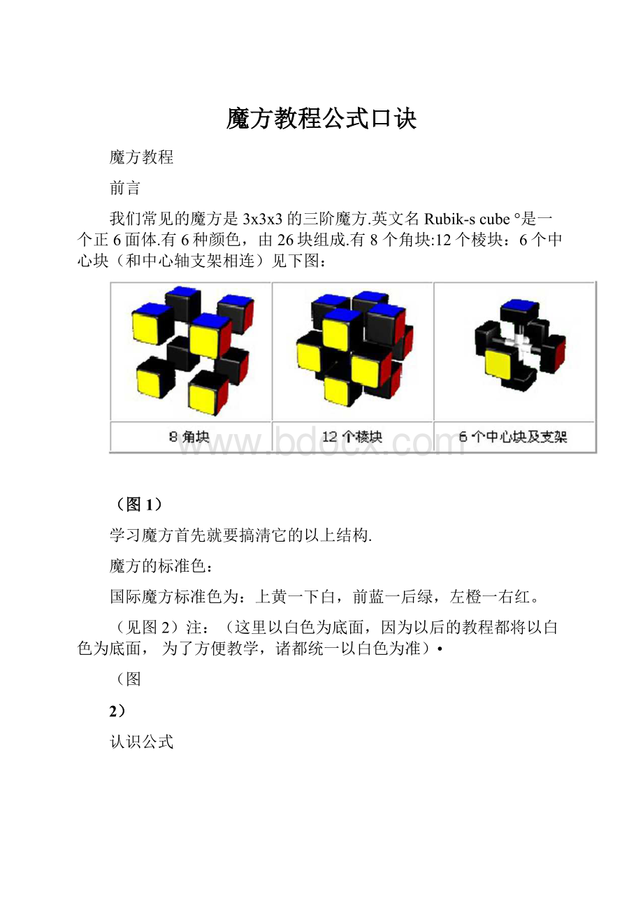 魔方教程公式口诀.docx