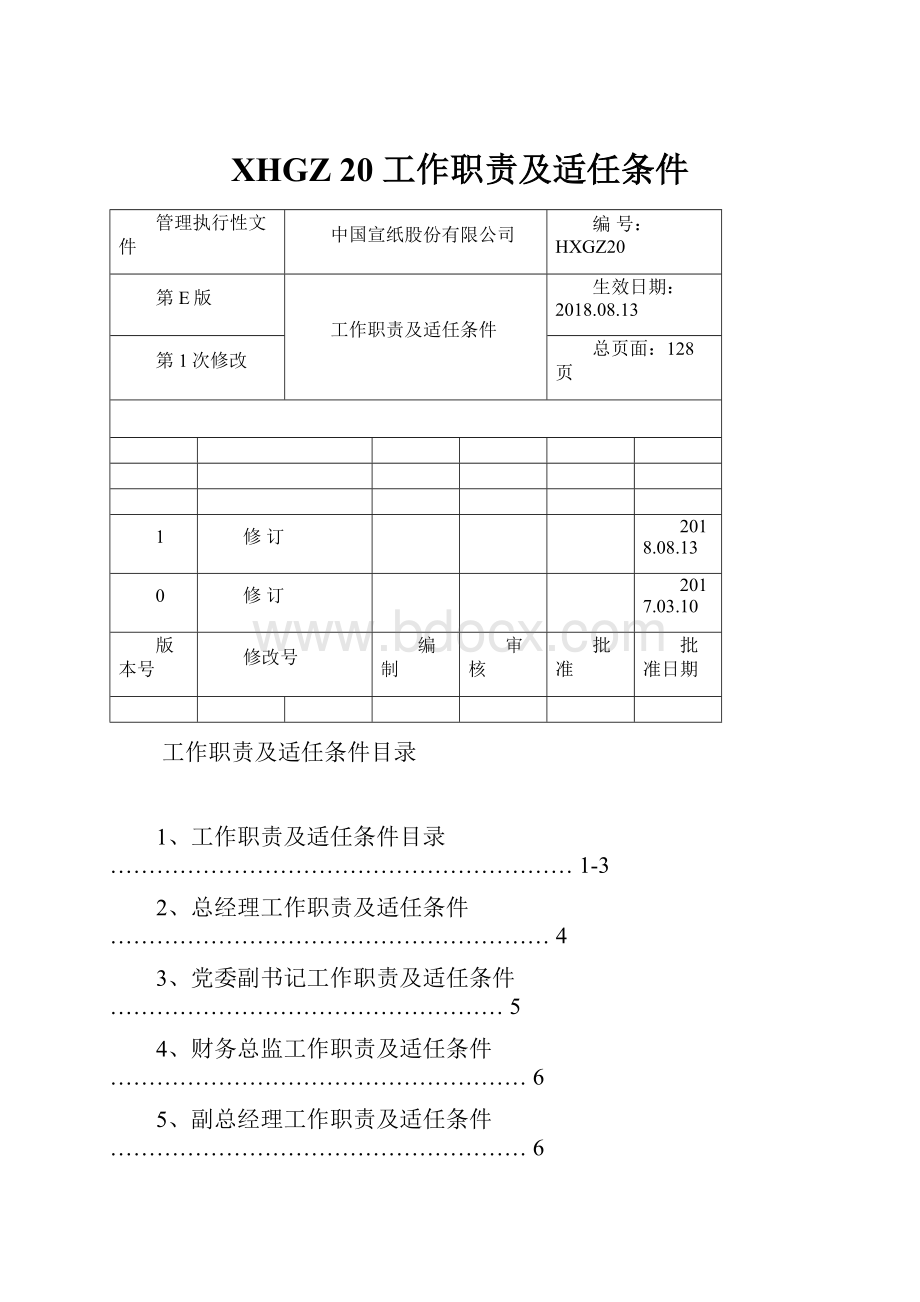 XHGZ 20 工作职责及适任条件.docx