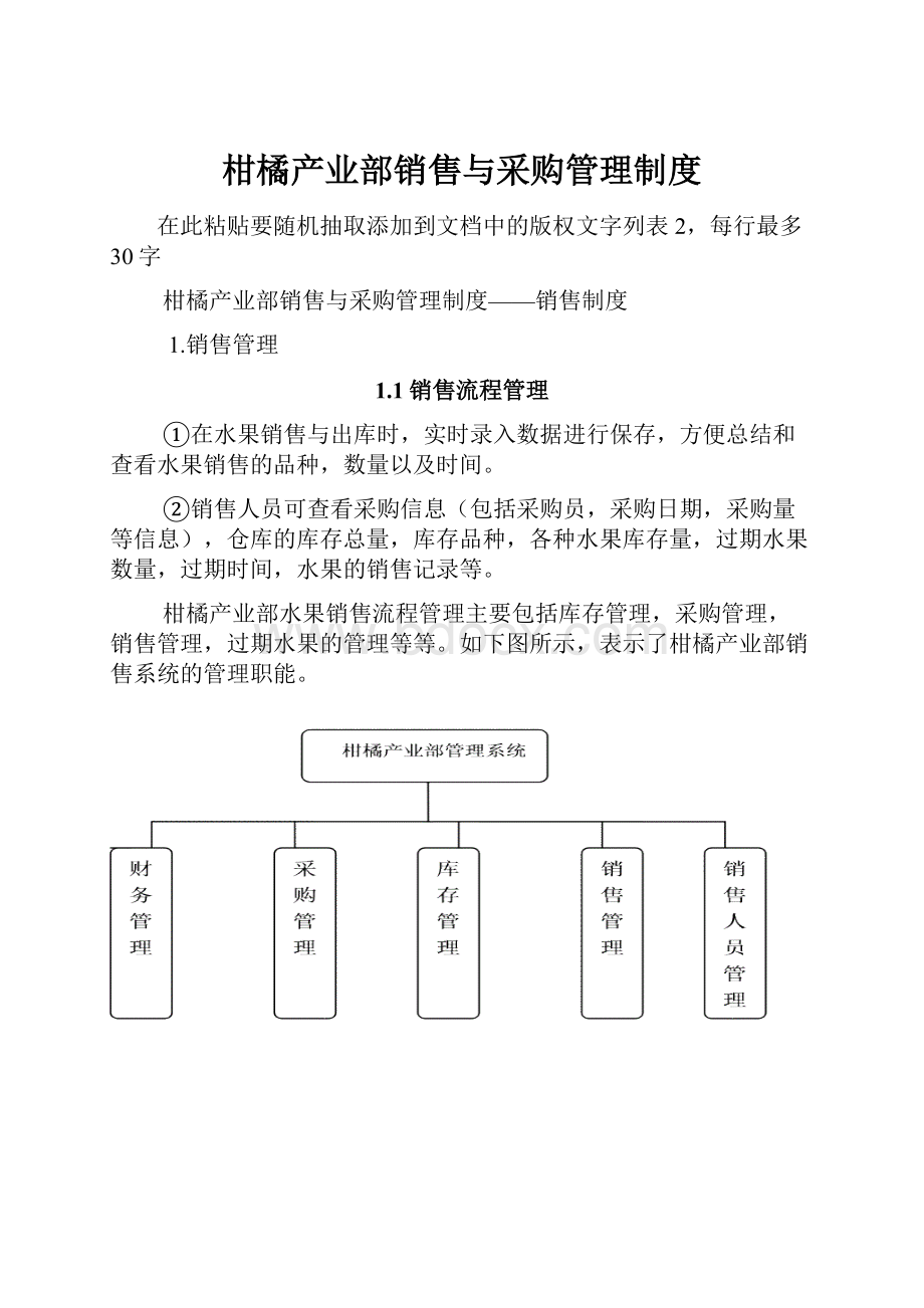 柑橘产业部销售与采购管理制度.docx