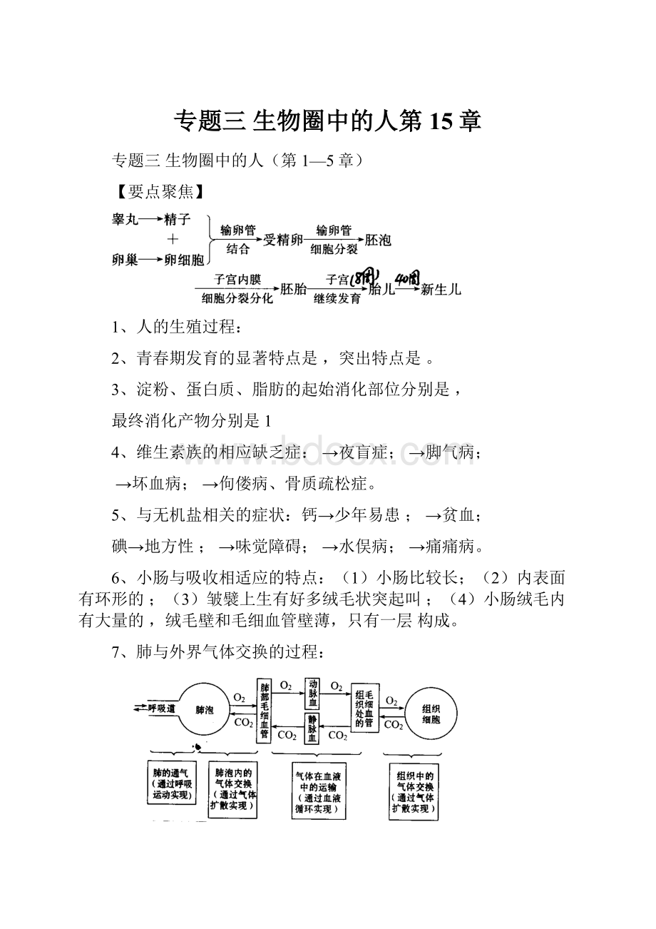 专题三生物圈中的人第15章.docx