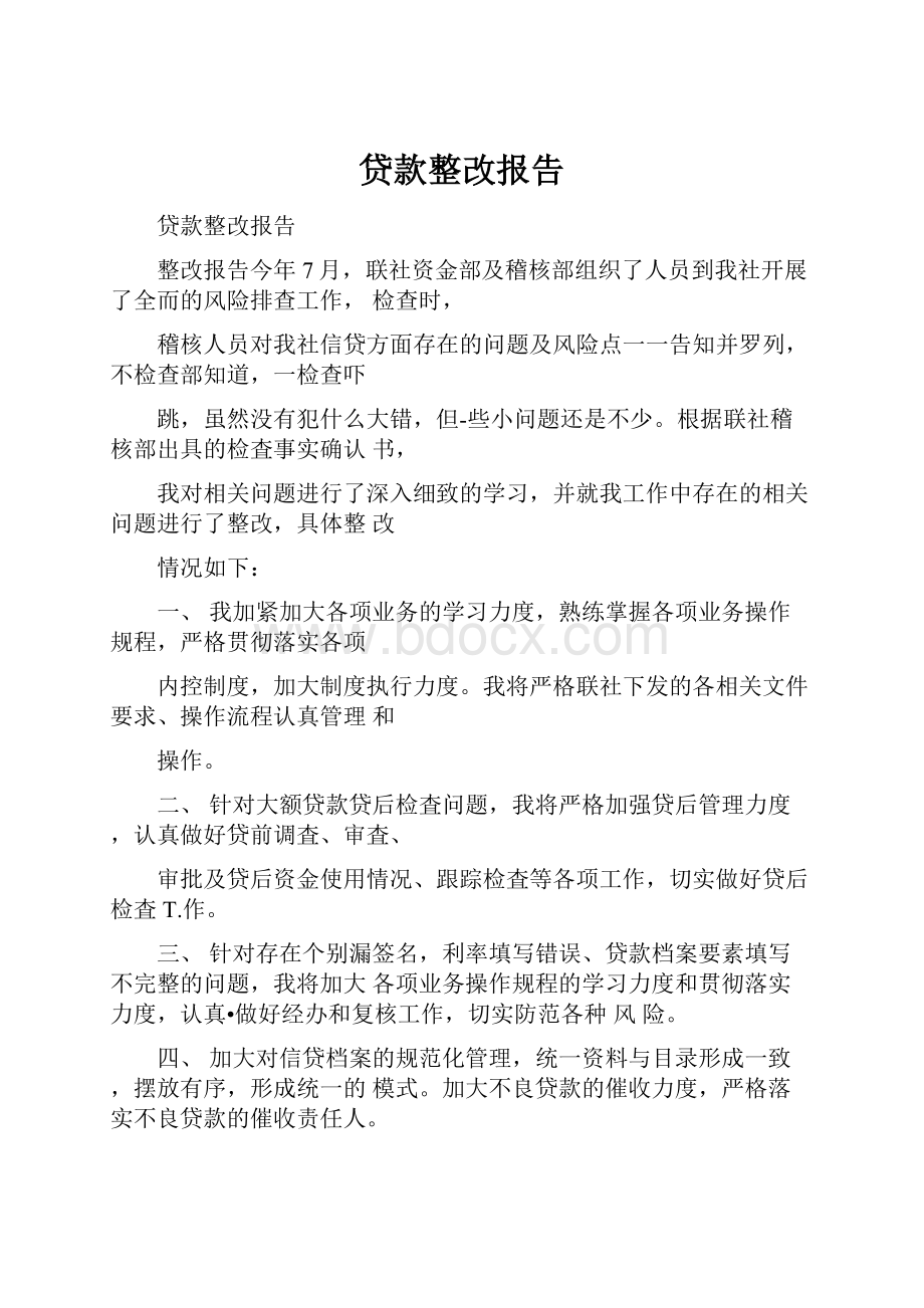 贷款整改报告.docx