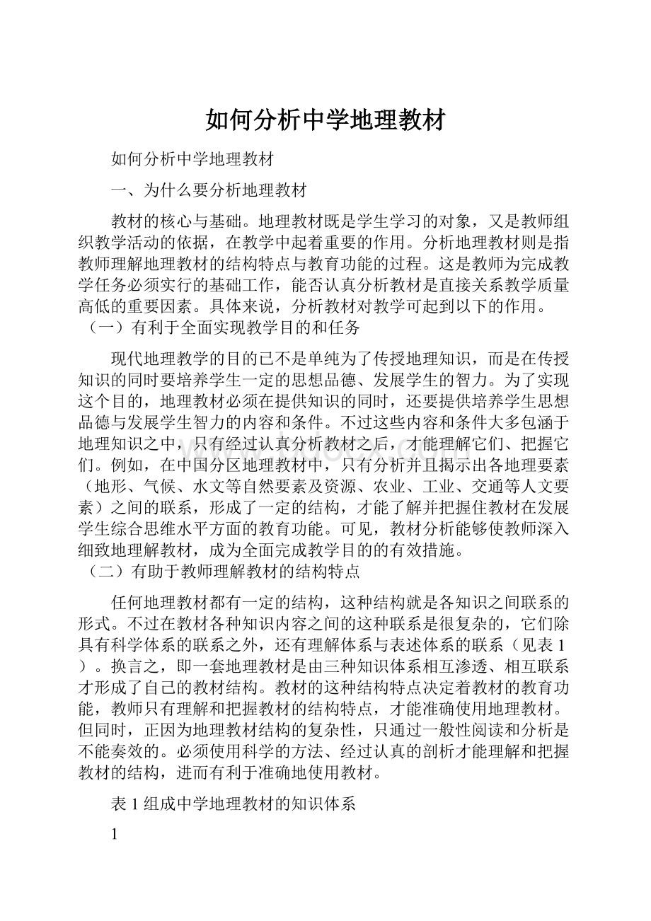 如何分析中学地理教材.docx