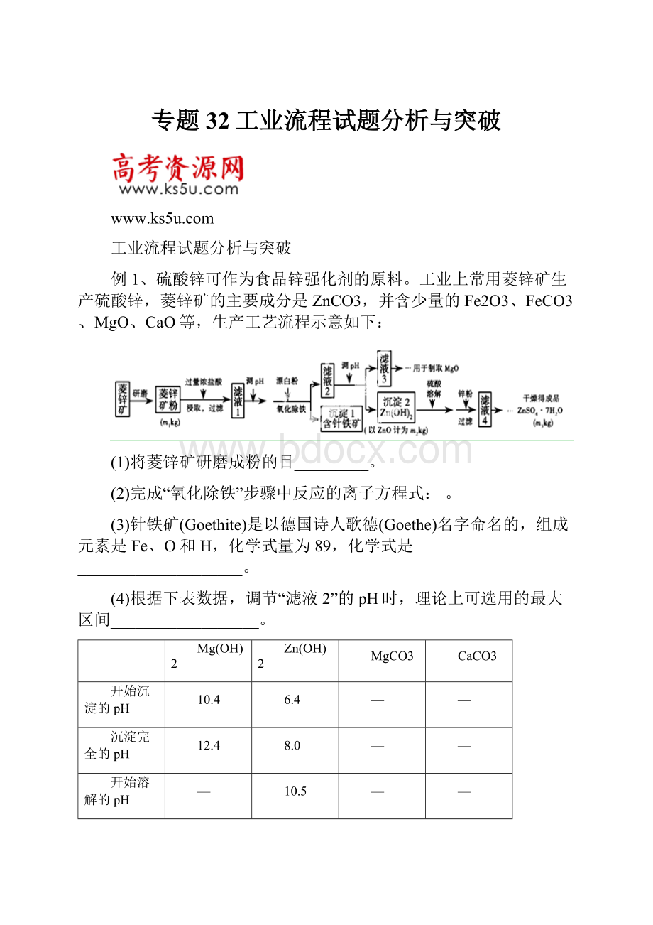 专题32工业流程试题分析与突破.docx