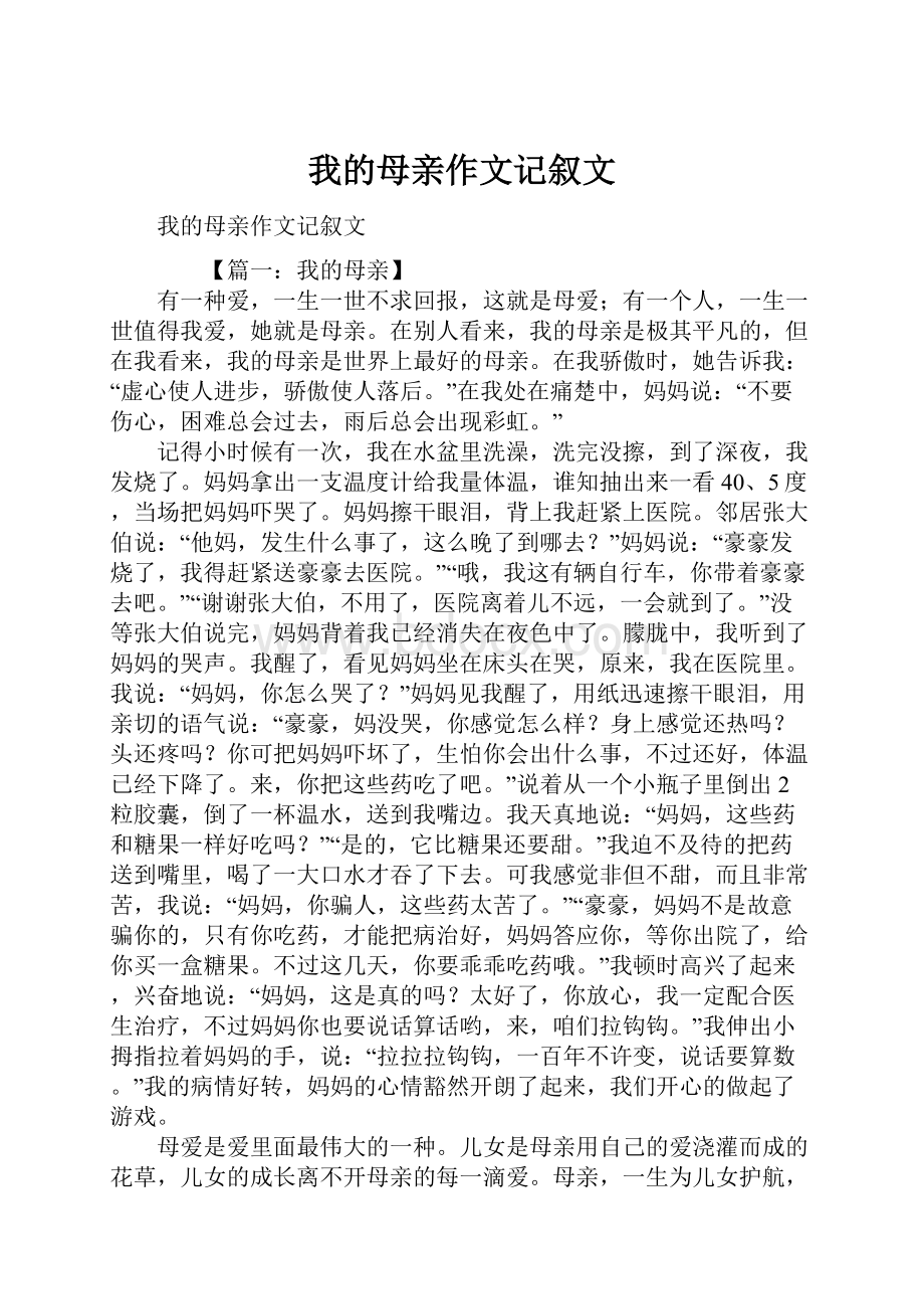 我的母亲作文记叙文.docx