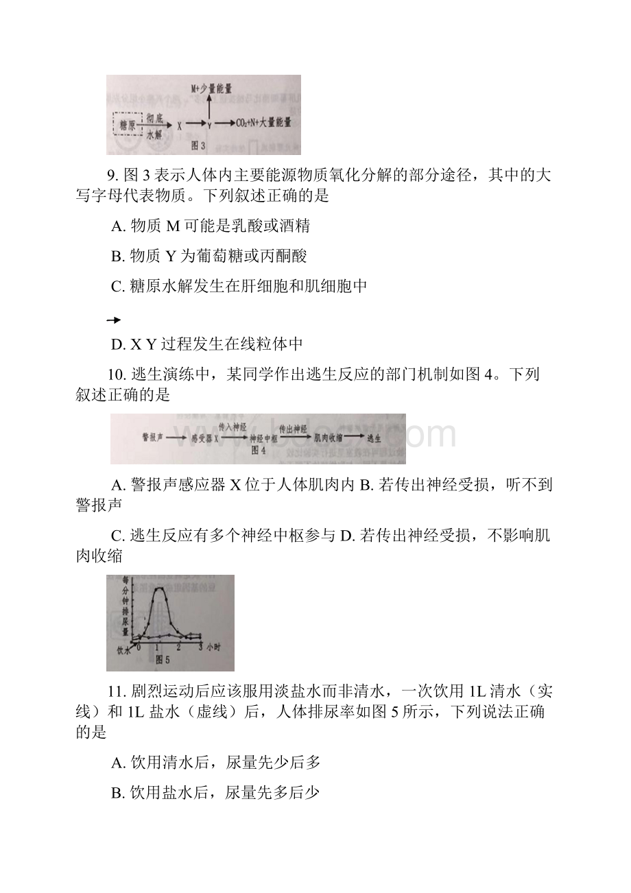 秋高二高三第一学期期末一模学科质量检测生物试题及答案推荐doc.docx_第3页