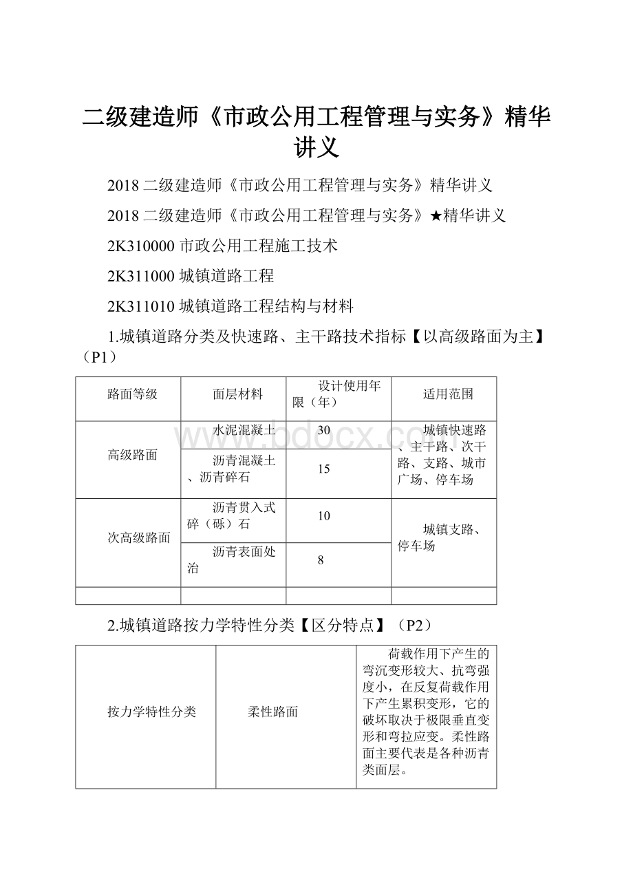 二级建造师《市政公用工程管理与实务》精华讲义.docx_第1页