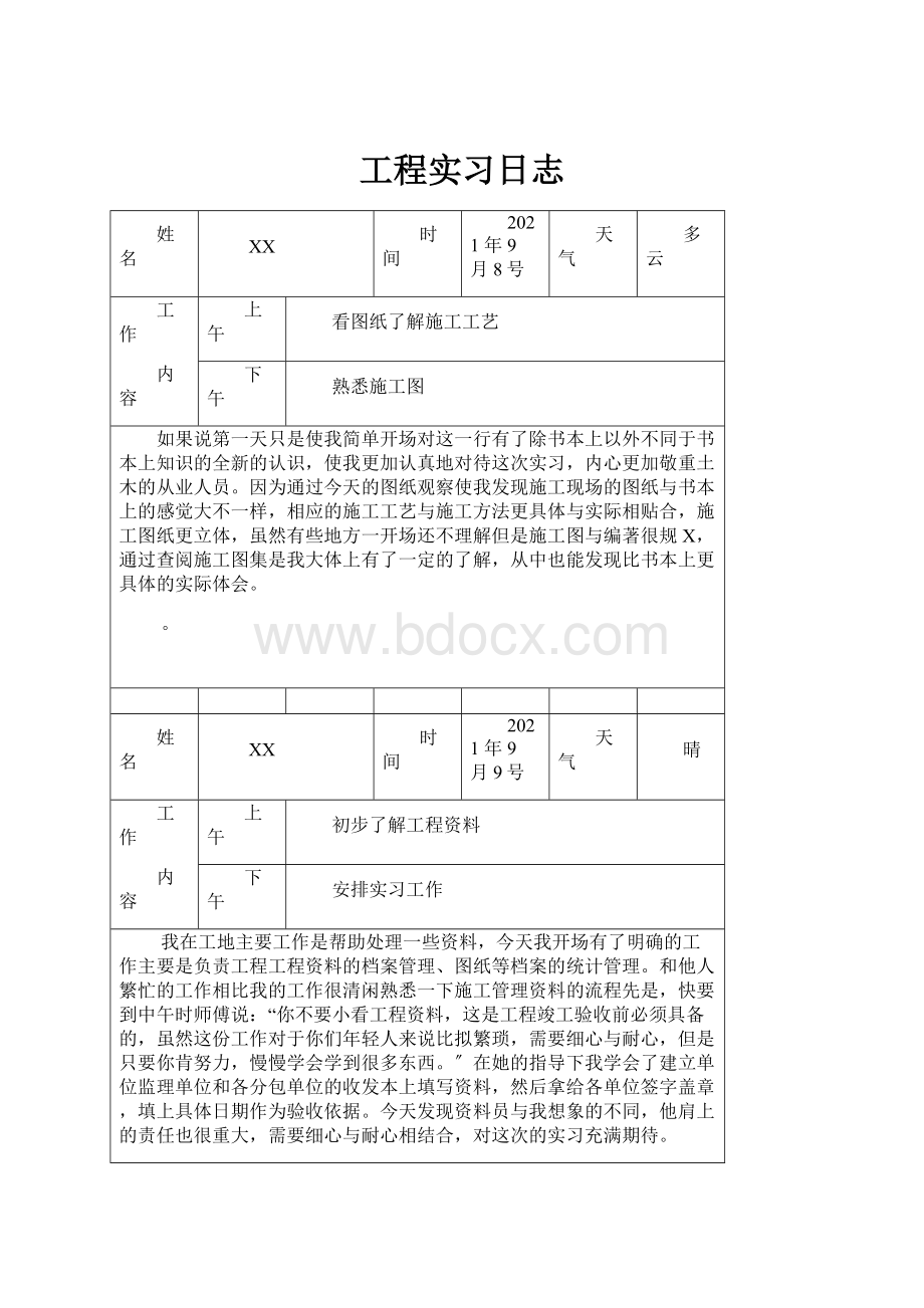 工程实习日志.docx