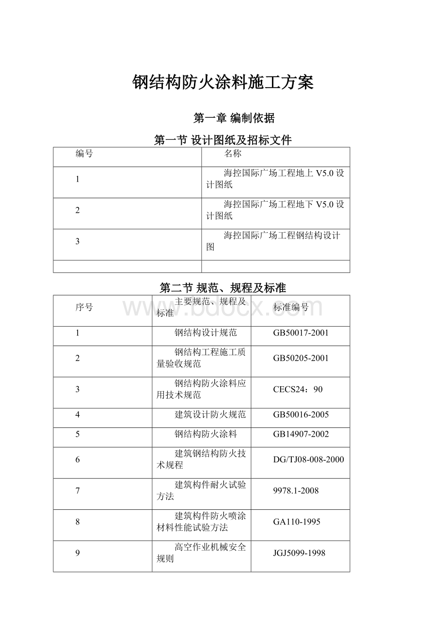 钢结构防火涂料施工方案.docx