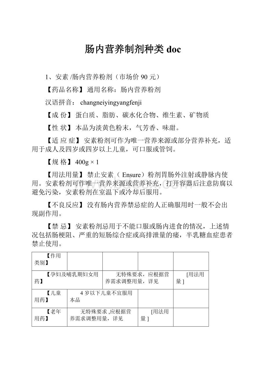 肠内营养制剂种类doc.docx