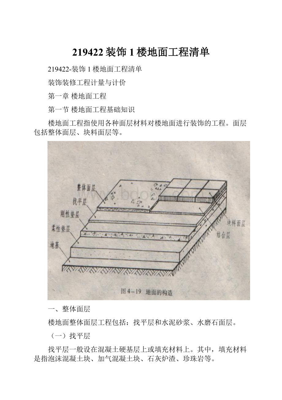 219422装饰1楼地面工程清单.docx