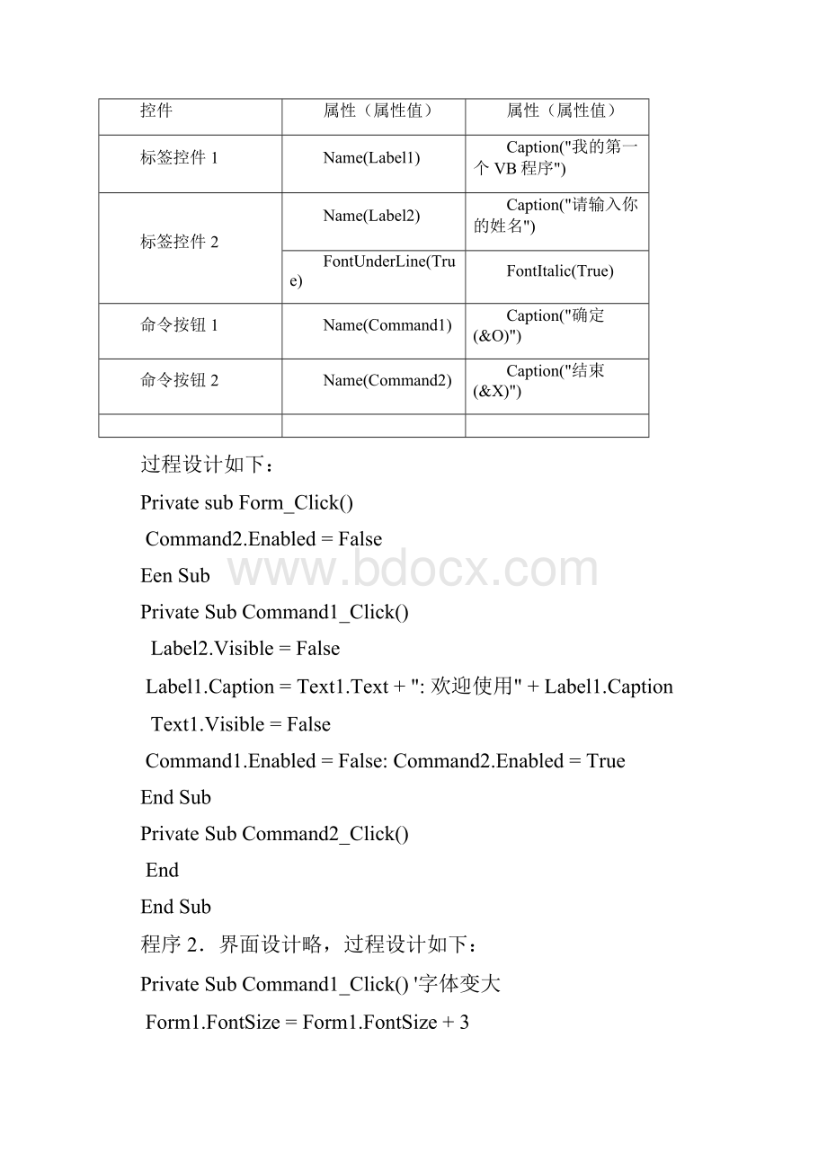 《VisualBasic程序设计基础》陈庆章课后习题参考答案.docx_第2页