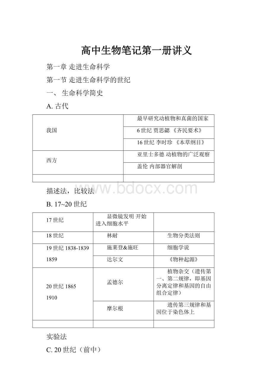 高中生物笔记第一册讲义.docx_第1页