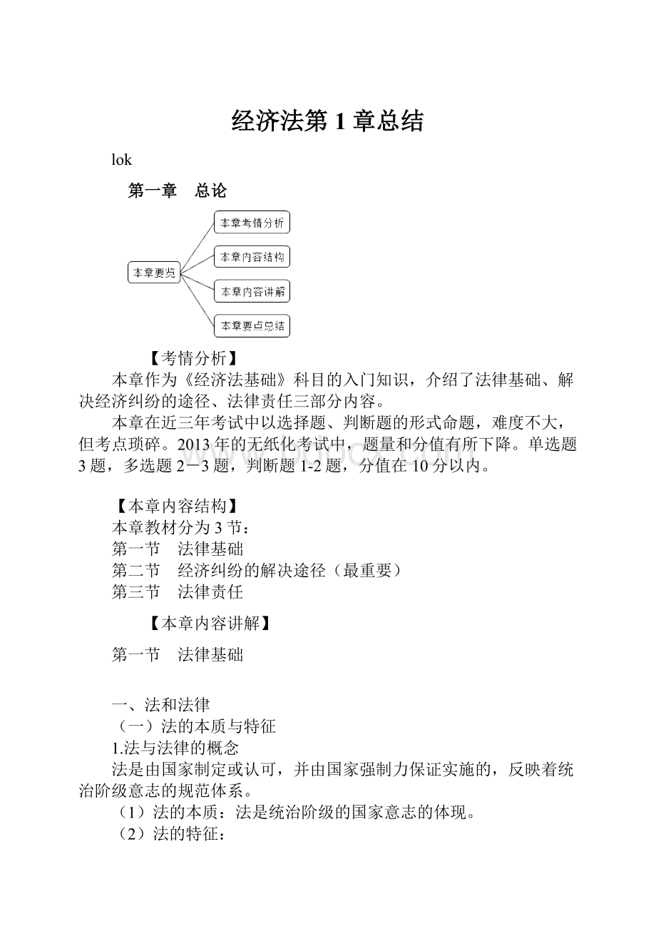 经济法第1章总结.docx