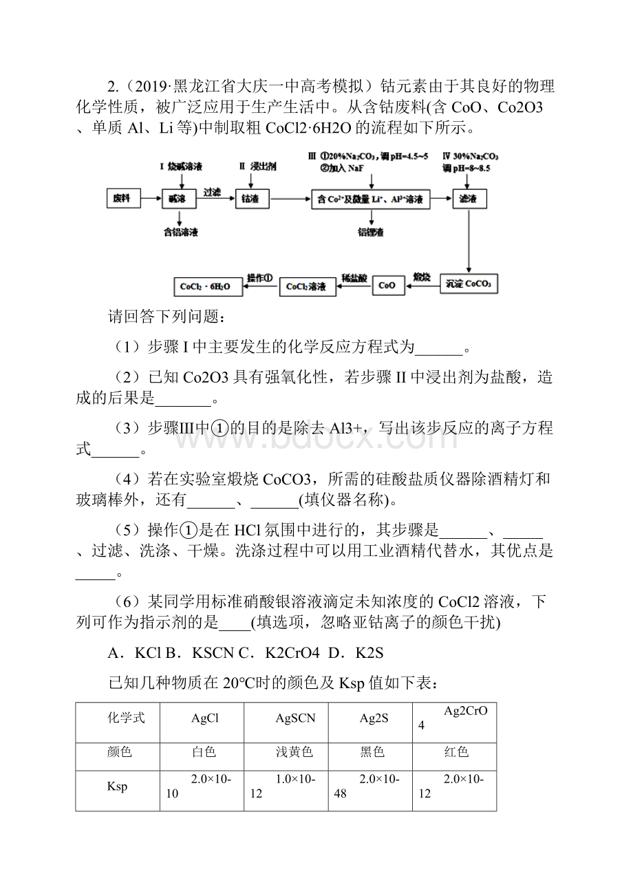 高考专题训练热点7 以工艺流程为背景的综合实验题解析版.docx_第3页