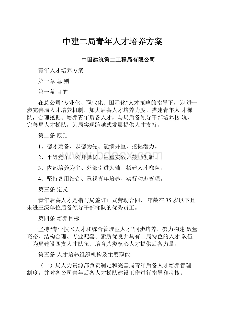 中建二局青年人才培养方案.docx_第1页