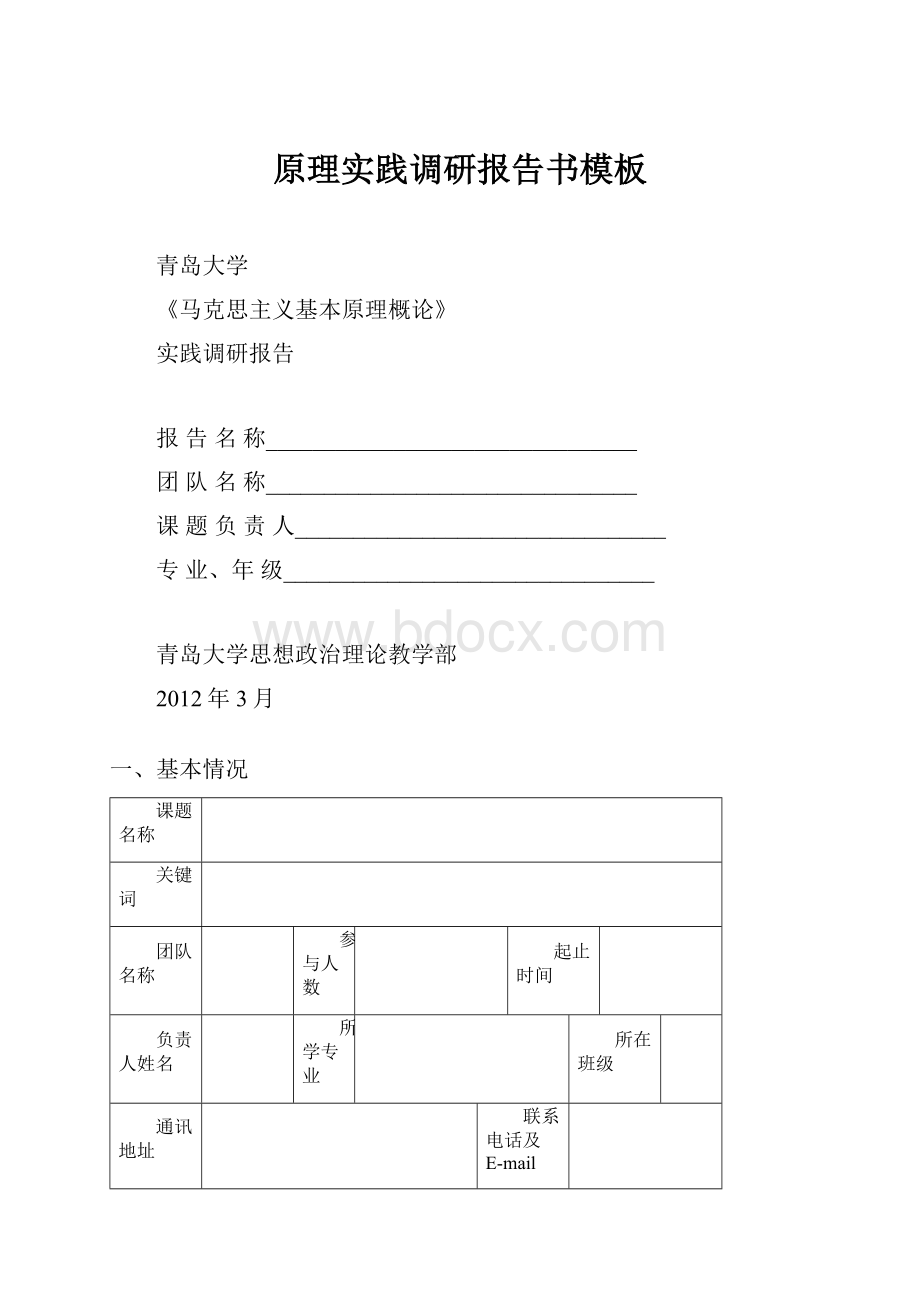 原理实践调研报告书模板.docx