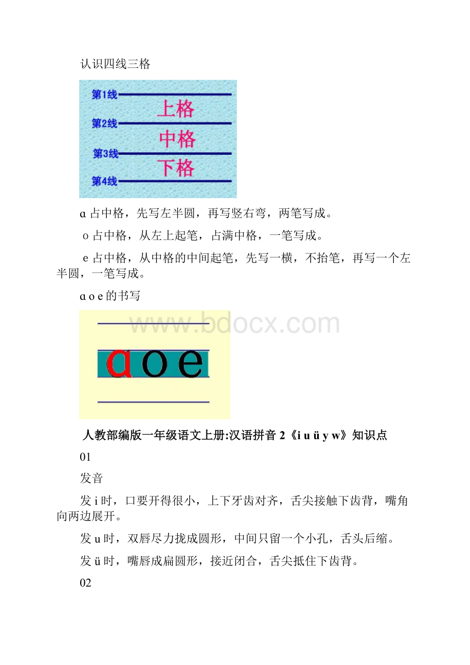 人教部编版一年级语文上册《汉语拼音》知识点汇总.docx_第2页