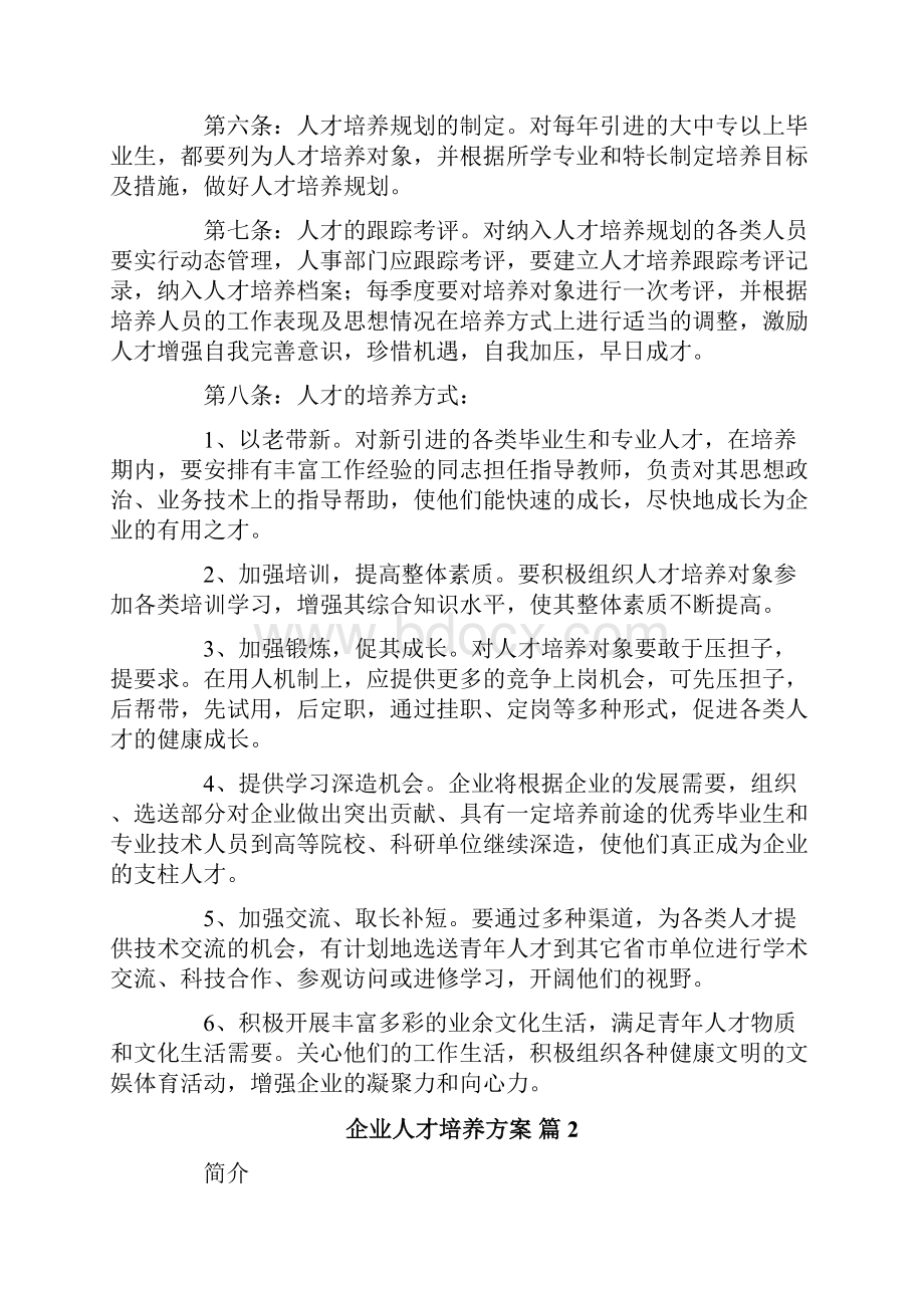 企业人才培养方案模板汇编八篇.docx_第2页