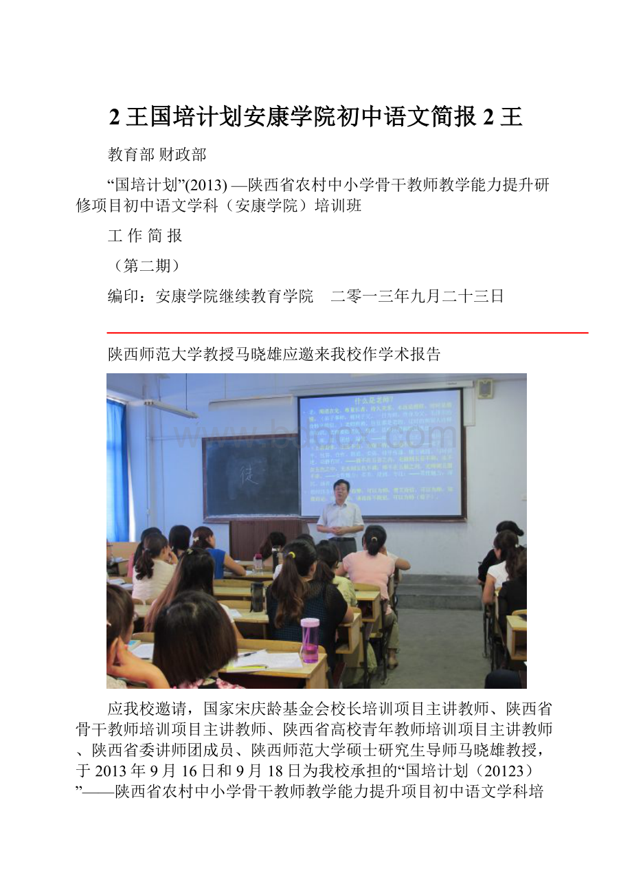 2王国培计划安康学院初中语文简报2王.docx