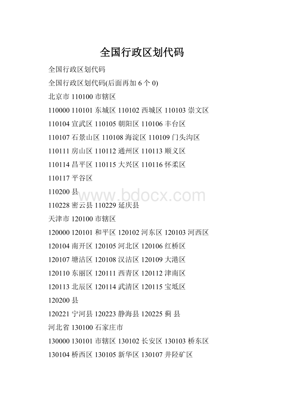 全国行政区划代码.docx