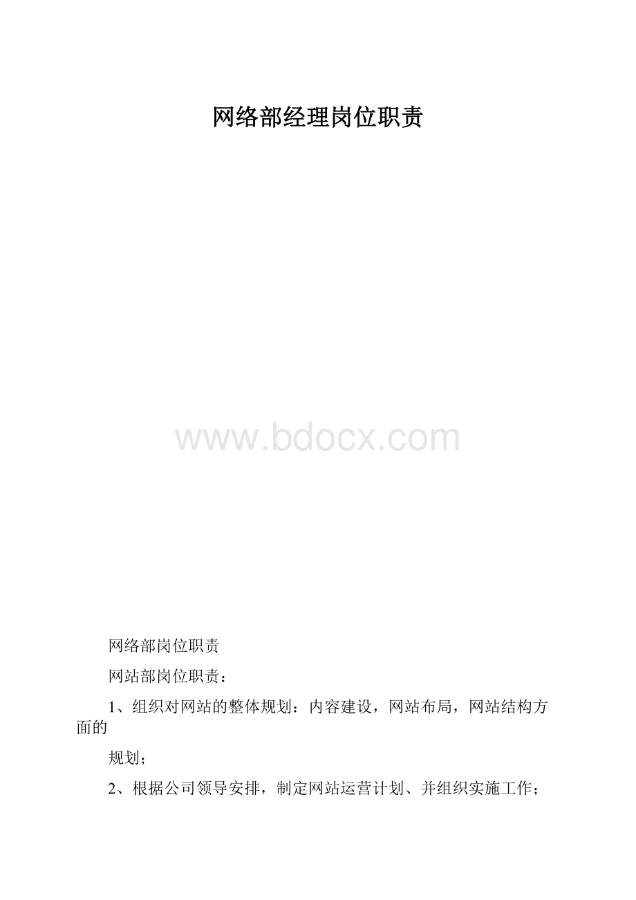 网络部经理岗位职责.docx