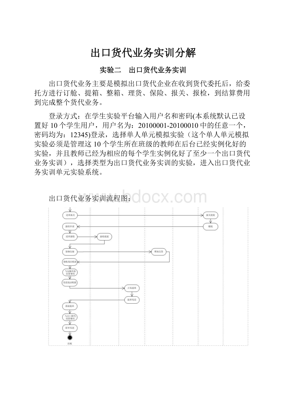 出口货代业务实训分解.docx