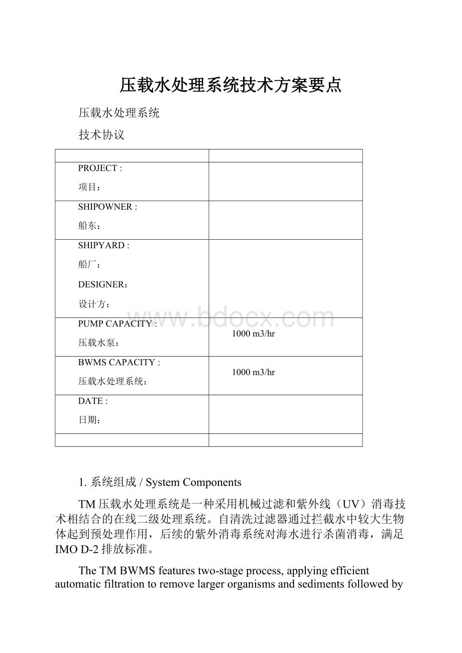 压载水处理系统技术方案要点.docx_第1页