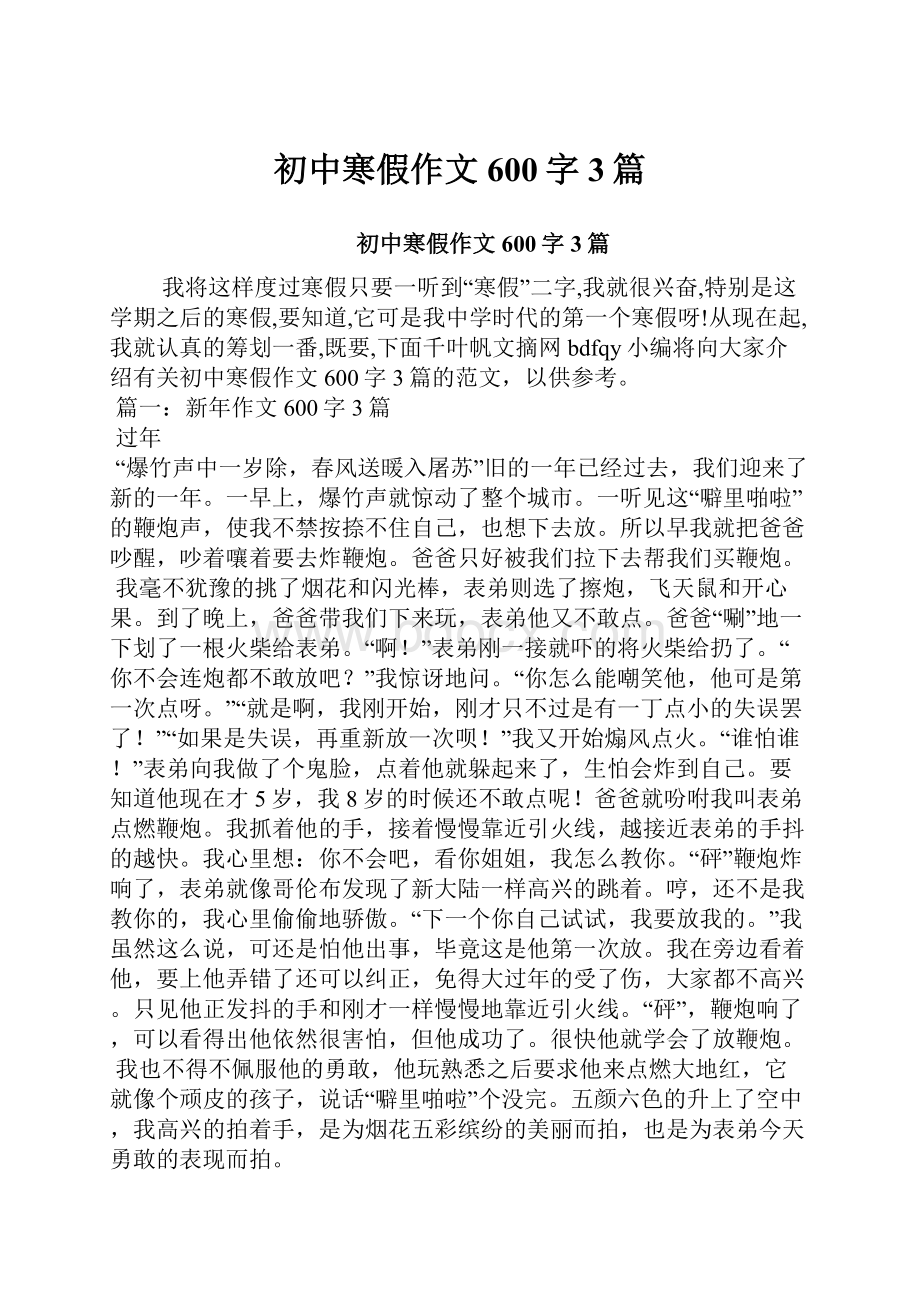 初中寒假作文600字3篇.docx