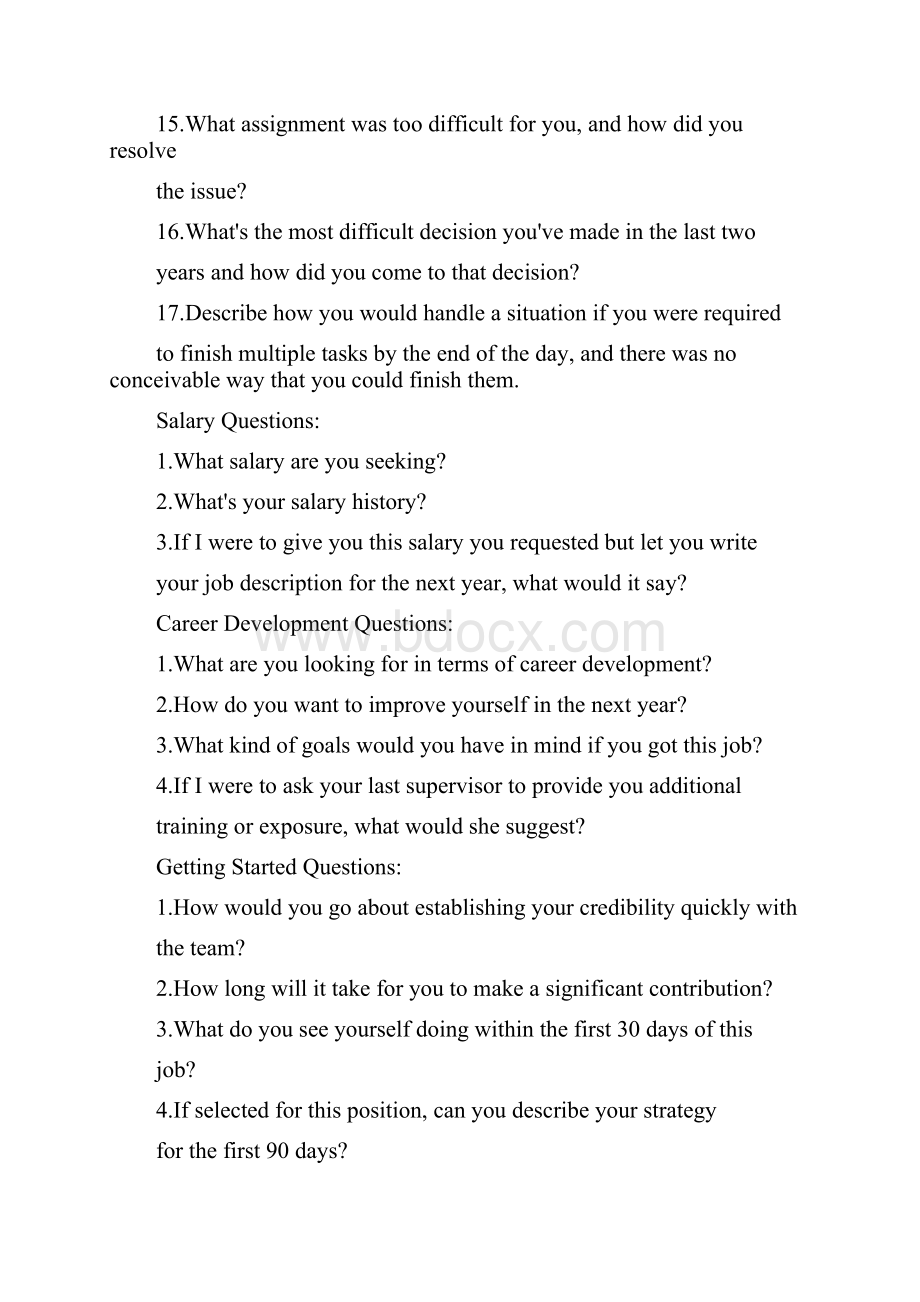 工作面试的100道问题英文版.docx_第3页