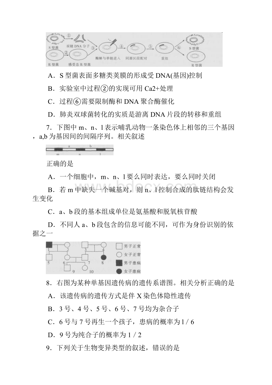 江苏省南通市届高三第一次调研测试生物试题.docx_第3页