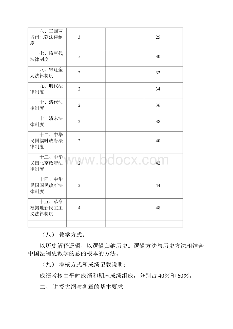 中国法制史课程教学大纲.docx_第2页