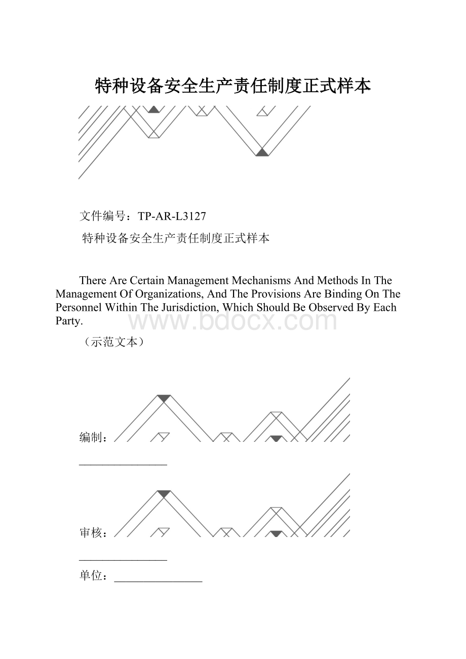 特种设备安全生产责任制度正式样本.docx