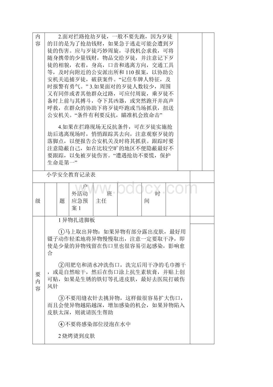 小学安全教育记录表.docx_第2页