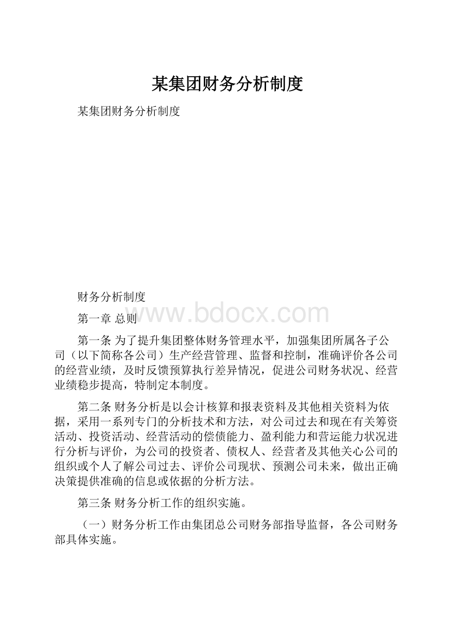 某集团财务分析制度.docx_第1页