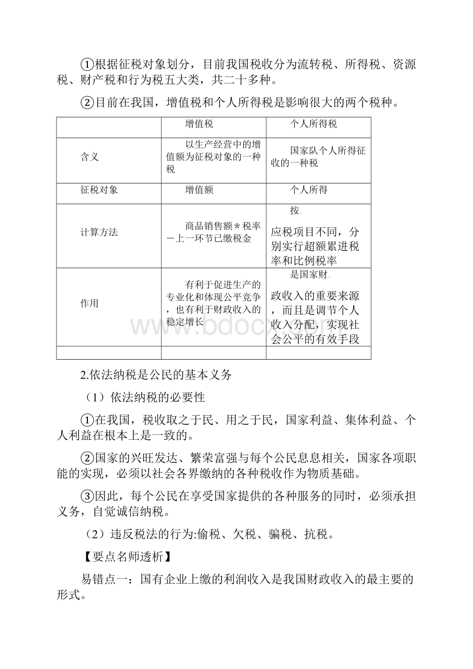 高中政治一轮精品复习学案38 财政与税收必修1.docx_第3页