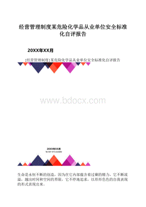 经营管理制度某危险化学品从业单位安全标准化自评报告.docx