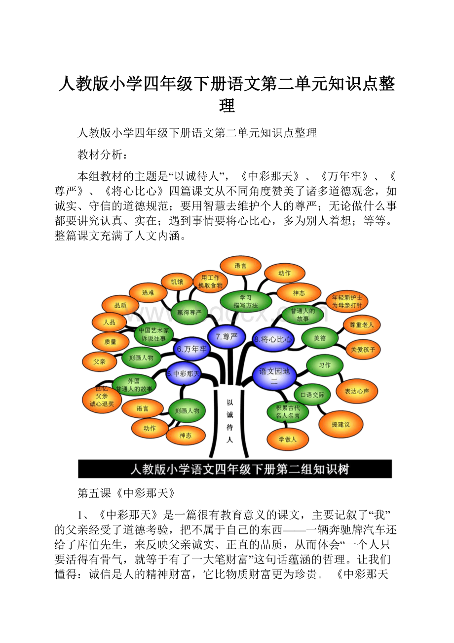 人教版小学四年级下册语文第二单元知识点整理.docx_第1页