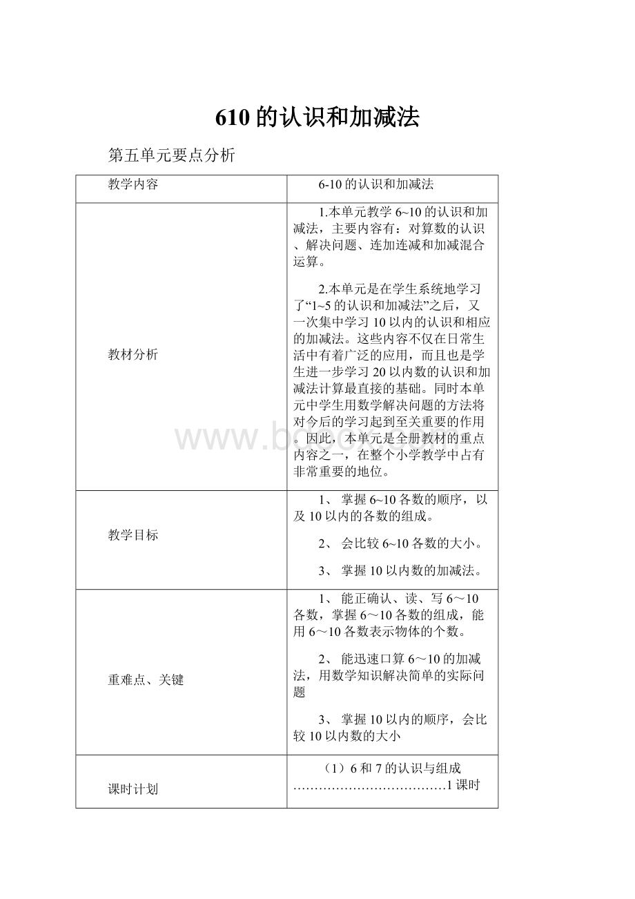 610的认识和加减法.docx_第1页