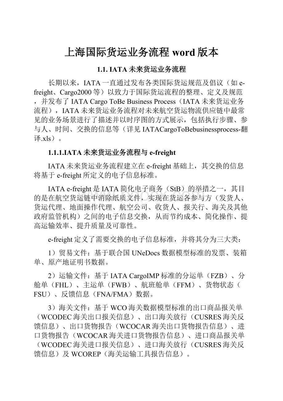 上海国际货运业务流程word版本.docx