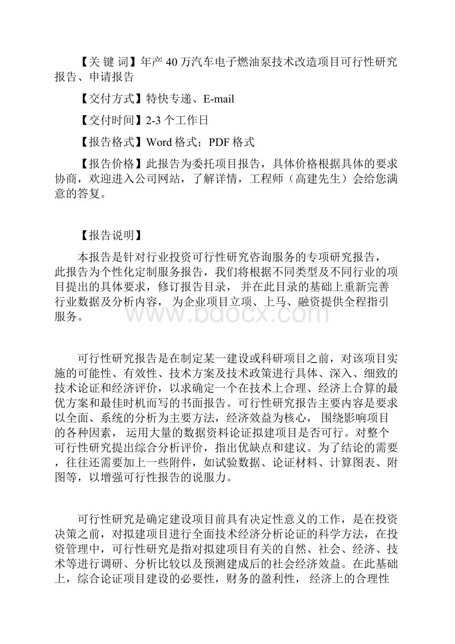 年产40万汽车电子燃油泵技术改造项目可行性研究报告.docx_第2页