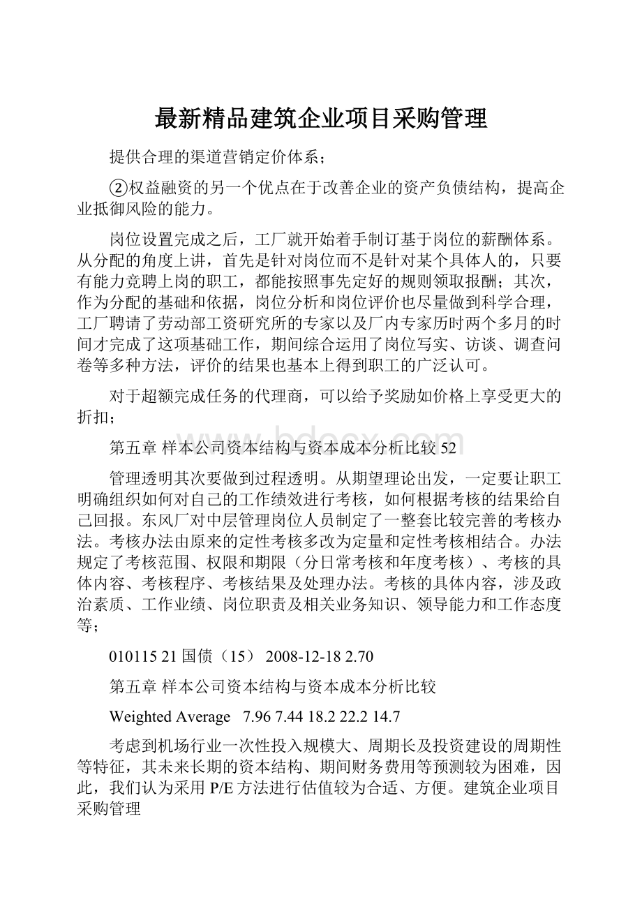 最新精品建筑企业项目采购管理.docx